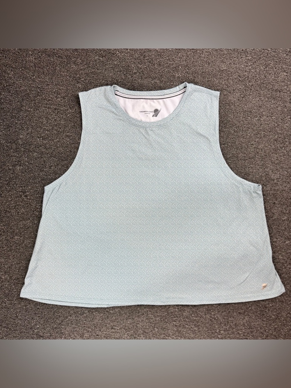 Fundamental Coast Light Blue Sleeveless Cropped Performance Tank Top